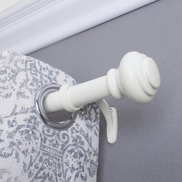 Distressed White Curtain Rod Wayfair   Manderson Single Curtain Rod 